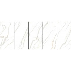 Πλακάκι Statuario Prime 60Χ120 Λευκό-Μπεζ Τύπου Μαρμάρου Γυαλιστερό Rettificato